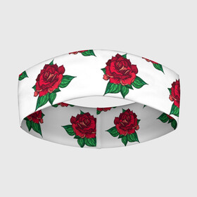 Повязка на голову 3D с принтом Цветы Красные Розы На Белом Фоне в Курске,  |  | flowers | букет | природа | растение | роза | розы | флора | цветы