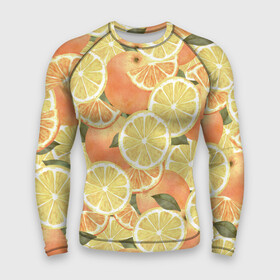Мужской рашгард 3D с принтом Летние Апельсины в Курске,  |  | fruits | lemons | oranges | summer | апельсины | лето | лимоны | фрукты