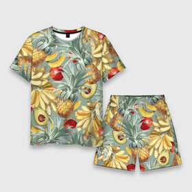 Мужской костюм с шортами 3D с принтом Экзотические Фрукты Лета в Курске,  |  | Тематика изображения на принте: bananas | garnet | pineapples | summer | ананасы | бананы | гранат | лето