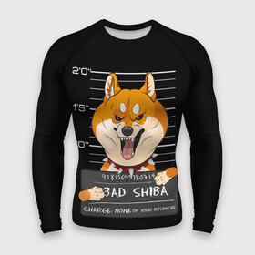 Мужской рашгард 3D с принтом Злая сиба ину в Курске,  |  | dog | shiba | shiba inu | сиба | сиба ину | собака | японская собака