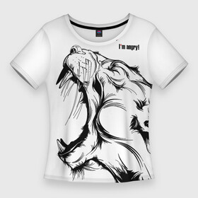 Женская футболка 3D Slim с принтом I m angry  Cougar в Курске,  |  | angry | cougar | fangs | im angry | open mouth | predator | wild | дикая | злая | клыки | открытая пасть | пума | хищник | я в гневе