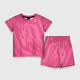 Детский костюм с шортами 3D с принтом РОЗОВЫЕ РАЗВОДЫ КРАСКИ  МРАМОРНЫЙ в Курске,  |  | Тематика изображения на принте: liquid | абстракция | акварель | волны | градиент | жидкость | краска | мрамор | разводы | розовый | смесь красок
