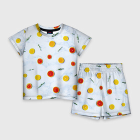 Детский костюм с шортами 3D с принтом Дольки апельсина и грейпфрута в Курске,  |  | апельсин | веточка | веточки | грейпфрут | дольки | еда | новый год | праздник | свежесть | фруктовый | фрукты | цитрусовый | цитрусы