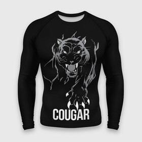 Мужской рашгард 3D с принтом Cougar on the hunt  Пума на охоте в Курске,  |  | cat | cougar | gaze | hunting | predator | stalking | wild | взгляд | дикая | кошка | крадется | на охоте | пума | хищник