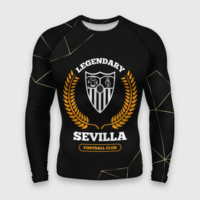 Мужской рашгард 3D с принтом Лого Sevilla и надпись Legendary Football Club на темном фоне в Курске,  |  | club | football | logo | sevilla | клуб | краска | краски | лого | мяч | севилья | символ | спорт | футбол | футболист | футболисты | футбольный