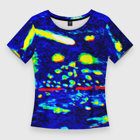 Женская футболка 3D Slim с принтом Цветное небо в Курске,  |  | космос | краски | небо | фантазия | цвет