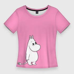 Женская футболка 3D Slim с принтом Муми тролль смотрит в Курске,  |  | книга | мультфильм | муми тролль | персонаж | приключение | туве
