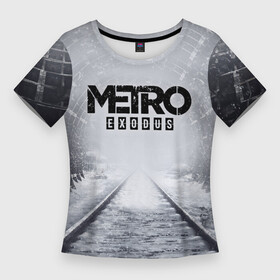 Женская футболка 3D Slim с принтом METRO  ЛОГОТИП в Курске,  |  | emblem | exodus | horror | logo | metro 2033 | metro exodus | survival | игры | исход | лого | логотип | метро | метро 2035 | эмблема