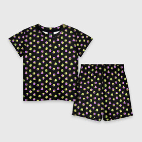 Детский костюм с шортами 3D с принтом Объемные цветные геометрические фигуры в Курске,  |  | 3д | абстракция | геометрические | желтый | зеленый | кубик | много | многоугольник | разброс | розовый | фигуры | цилиндр
