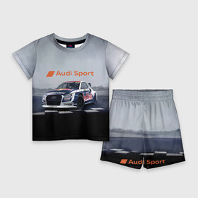 Детский костюм с шортами 3D с принтом Ауди Спорт  Гоночная команда Audi sport  Racing team в Курске,  |  | Тематика изображения на принте: audi | car | germany | power | racing | team | автомобиль | ауди | германия | гонка | мощь