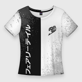 Женская футболка 3D Slim с принтом FAIRY TAIL  BLACK AND WHITE LOGO в Курске,  |  | anime | emblem | fairy tail | logo | аниме | лого | логотим | фейри теил | хвост феи | эмблем