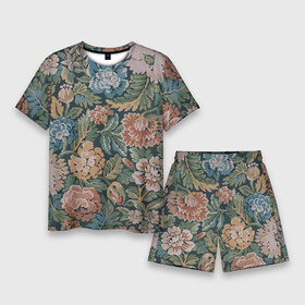 Мужской костюм с шортами 3D с принтом Floral pattern  Цветочный паттерн в Курске,  |  | fashion | flower | leaf | pattern | лист | мода | узор | цветы