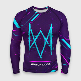 Мужской рашгард 3D с принтом Символ Watch Dogs в неоновых цветах на темном фоне в Курске,  |  | dogs | logo | neon | watch | watch dogs | вотч | догс | игра | игры | краска | лого | логотип | неон | символ | спрей