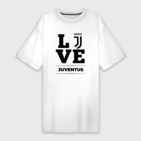 Платье-футболка хлопок с принтом Juventus Love Классика в Курске,  |  | club | football | juventus | logo | love | клуб | лого | мяч | символ | спорт | футбол | футболист | футболисты | футбольный | ювентус