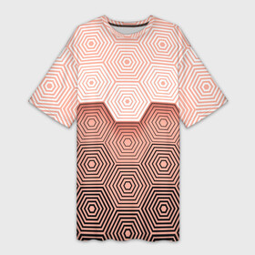 Платье-футболка 3D с принтом Hexagon Minimal в Курске,  |  | абстракция | бронь | броня | геометрия | рисунок | узор | шестиугольник