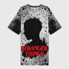 Платье-футболка 3D с принтом Очень странные дела Stranger things в Курске,  |  | stranger things | stranger things netflix | vecna | загадочные события | одиннадцать | очень странные дела | проклятье векны