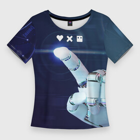 Женская футболка 3D Slim с принтом Love Death and Robots: кто мы в Курске,  |  | robot | robots | андроид | биоробот | будущее | искусственный интеллект | машина | механическая рука | разум | робот | роботы | рука | сериал | фантастика | фильм