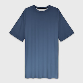 Платье-футболка 3D с принтом Gradient Dark Blue в Курске,  |  | абстракция | амбре | без дизайна | без лишнего | голубая | голубое | градиент | градиент и ничего лишнего | градиенты | на весну | на зиму | на каждый день | на лето | на осень | оттенки голубого