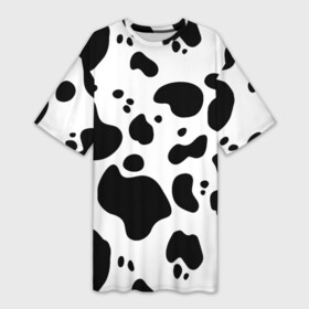 Платье-футболка 3D с принтом Пятна Далматина в Курске,  |  | 101 далматинец | далматин | далматинец | пятна далматинца | собаки