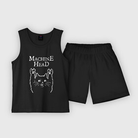 Детская пижама с шортами хлопок с принтом Machine Head Рок кот в Курске,  |  | head | heavy metal | machine | machine head | metal | грув метал | группы | метал | музыка | рок | рок кот | роккот | трэш метал | хэви метал