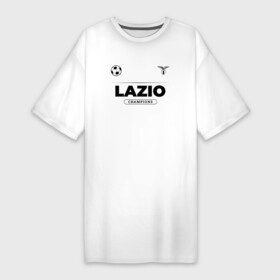 Платье-футболка хлопок с принтом Lazio Униформа Чемпионов в Курске,  |  | club | football | lazio | logo | клуб | лацио | лого | мяч | символ | спорт | форма | футбол | футболист | футболисты | футбольный