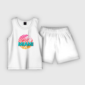 Детская пижама с шортами хлопок с принтом Майами Флорида в Курске,  |  | florida | miami | usa | майами | пляж | сша | флорида