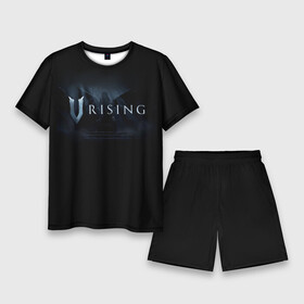 Мужской костюм с шортами 3D с принтом Logo V Rising в Курске,  |  | v rising | игра | крылья | логотип | надпись | название | трон