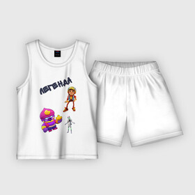 Детская пижама с шортами хлопок с принтом Super Легенда в Курске,  |  | brawl | brawl stars | fortnite | subway | subway surfers | surfers | легенда