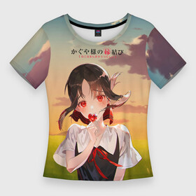 Женская футболка 3D Slim с принтом Госпожа Кагуя Love is war Милая Синомия в Курске,  |  | love is war | аниме | анимешники | в любви как на войне | госпожа кагуя | тян | тянка | цубамэ коясу