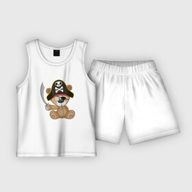 Детская пижама с шортами хлопок с принтом Мишка пират в Курске,  |  | ведведь | медвежонок | мишка | пират | плюшевый