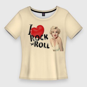 Женская футболка 3D Slim с принтом NOSTALGIA FOR ROCK AND ROLL в Курске,  |  | Тематика изображения на принте: love | marilyn monroe | любовь | музыка | мэрилин монро | рок н ролл