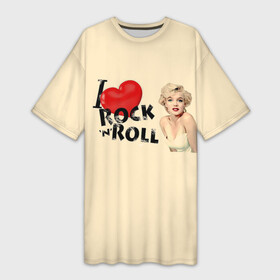 Платье-футболка 3D с принтом NOSTALGIA FOR ROCK AND ROLL в Курске,  |  | love | marilyn monroe | любовь | музыка | мэрилин монро | рок н ролл
