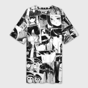 Платье-футболка 3D с принтом Komi san pattern в Курске,  |  | anime | komi san wa comyushou desu | komi san wa komyushou desu | shouko komi | аниме | анимэ | у коми проблемы с общением | шоко коми