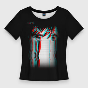 Женская футболка 3D Slim с принтом Sad Neon Girl в Курске,  |  | dead | ghoul | girl | inside | neon | sad | tired | true | zxc | внутри | грусть | гуль | девушка | дед | иероглифы | инсайд | мертвый | неон