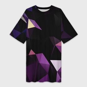 Платье-футболка 3D с принтом Полигональная магия в Курске,  |  | 3д | polygonal | геометрия | полигональ | полигональный | треугольники