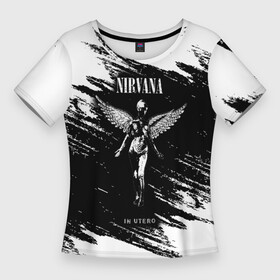 Женская футболка 3D Slim с принтом NIRVANA in utero  НИРВАНА брызги краски в Курске,  |  | in utero | nirvana | группа | курт кобейн | музыка | нирвана | рок | рок группа