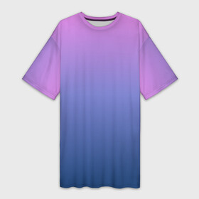 Платье-футболка 3D с принтом PINK BLUE GRADIENT  ГРАДИЕНТ в Курске,  |  | базовая | базовый | без дизайна | без лишнего | голубого | градиент | градиенты | малиновый | на каждый день | на лето | розово синий | розового | розовый | синего | синий | фиолетового | фиолетовый