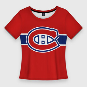 Женская футболка 3D Slim с принтом Монреаль Канадиенс Форма в Курске,  |  | montreal canadiens | nhl | монреаль канадиенс | нхл | хоккей