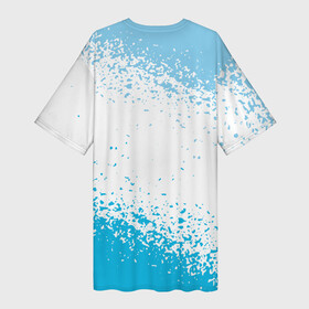 Платье-футболка 3D с принтом manchester  голубые брызги на белом фоне в Курске,  |  | city | club | footbal | logo | manchester | знак | клуб | логотип | логотипы | манчестер | символ | символы | сити | форма | футбол | футбольная | футбольный