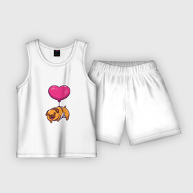 Детская пижама с шортами хлопок с принтом Бульдог на шарике в Курске,  |  | animals | dog | love | бульдог | гав | друг | животные | любовь | пёс | питомец | сердечко | сердце | собака | собачка | шарик | щенок