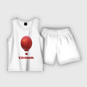 Детская пижама с шортами хлопок с принтом 3d aerostat China в Курске,  |  | 3d | 3d aerostat | aerostat flag china | china flag | hot air ballon