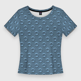 Женская футболка 3D Slim с принтом Цвет морской волны: кольца 3д в Курске,  |  | 3д | геометрия | кольца | круги | симметрия | тренд