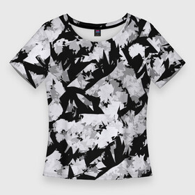 Женская футболка 3D Slim с принтом Радикал  Radical в Курске,  |  | black and white | radical | white | white and black | white patterns | белое | белое и черное | белый | белый узор | радикал | узор | черное и белое