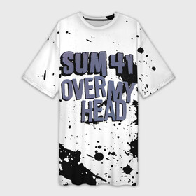 Платье-футболка 3D с принтом Sum 41 Over My Head в Курске,  |  | deryck whibley | sum 41 | группа | дерик уибли | музыка | панк | панк рок | песни | рок | рок группа | сам 41 | сам фоти уан | сам фоти уансам | сам41 | сум 41 | сум41