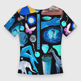 Женская футболка 3D Slim с принтом Underground pattern  Fashion 2099 в Курске,  |  | butterfly | cherry | diamond | elephant | eye | fashion | flower | giraffe | lips | pattern | shell | underground | бабочка | бриллиант | вишня | глаз | жираф | мода | ракушка | слон | узор | цветок
