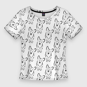 Женская футболка 3D Slim с принтом Корги (принт) в Курске,  |  | вельш | животные | корги | лапки | малыш | милота | мимими | мордочка | овчарка | орнамент | паттерн | пес | песик | порода | принт | собака | собачка | собачникам | собачники | уши | фауна | щенок