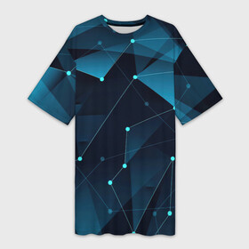 Платье-футболка 3D с принтом Кибернетические звёзды в Курске,  |  | арт | вектор | векторный рисунок | геометрия | звезда | звёзды | рисунок | созвездия