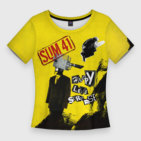 Женская футболка 3D Slim с принтом Go Chuck Yourself Happy Live Surprise  Sum 41 в Курске,  |  | deryck whibley | sum 41 | группа | дерик уибли | музыка | панк | панк рок | песни | рок | рок группа | сам 41 | сам фоти уан | сам фоти уансам | сам41 | сум 41 | сум41