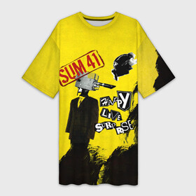 Платье-футболка 3D с принтом Go Chuck Yourself Happy Live Surprise  Sum 41 в Курске,  |  | deryck whibley | sum 41 | группа | дерик уибли | музыка | панк | панк рок | песни | рок | рок группа | сам 41 | сам фоти уан | сам фоти уансам | сам41 | сум 41 | сум41