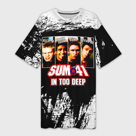 Платье-футболка 3D с принтом In Too Deep  Sum 41 в Курске,  |  | deryck whibley | sum 41 | группа | дерик уибли | музыка | панк | панк рок | песни | рок | рок группа | сам 41 | сам фоти уан | сам фоти уансам | сам41 | сум 41 | сум41